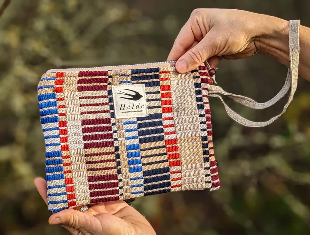 Handwoven zippered clutch bag